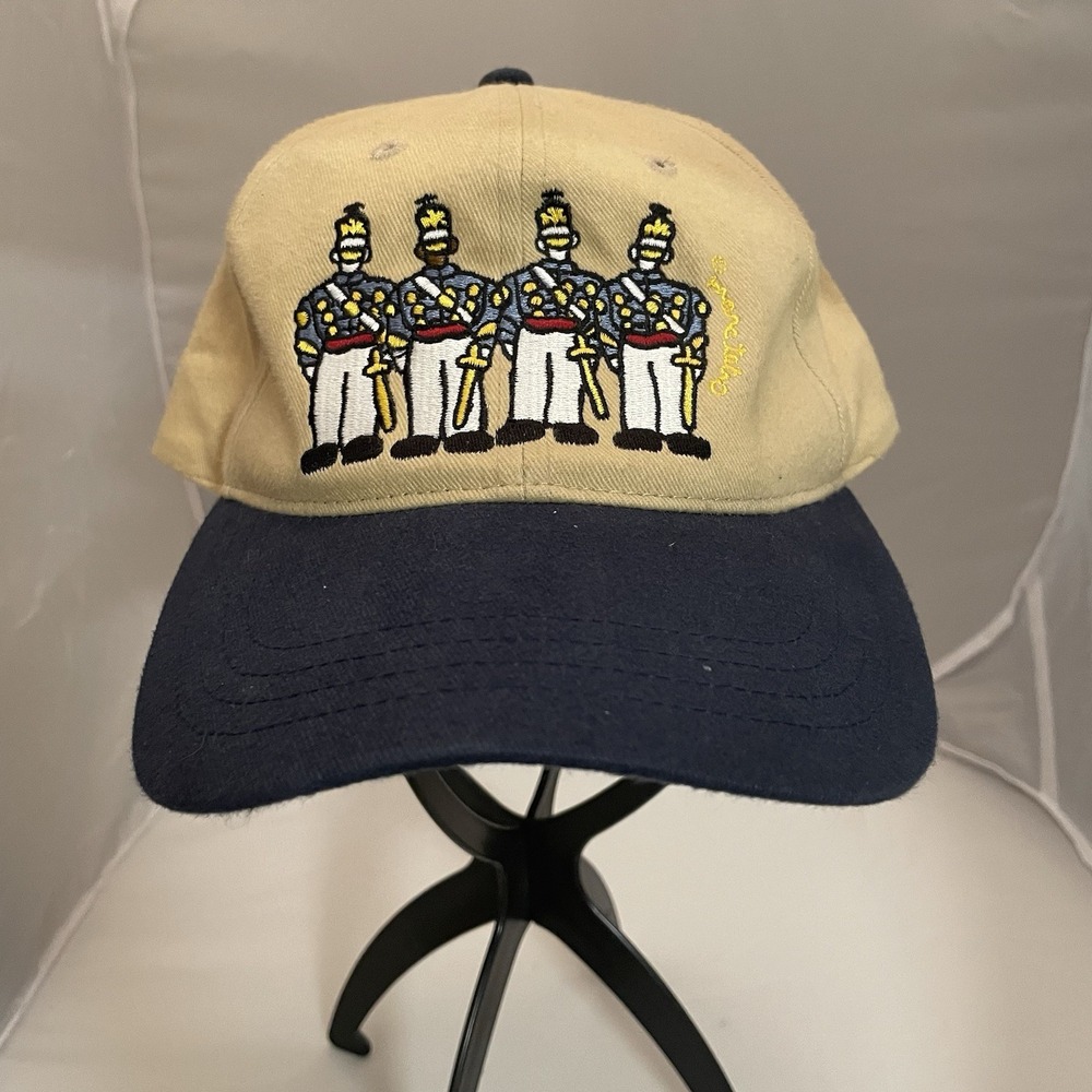 Vtg. Marc Tetro West Point Hat ,Graphic Art , Embroidered Soldiers, Adjustable
